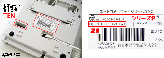 電話機の裏